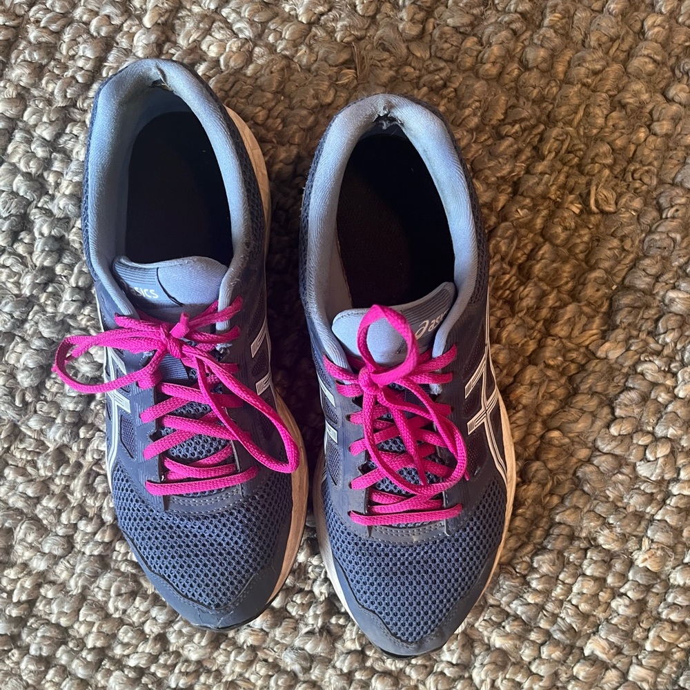 **Asics** Blue and Pink Sneakers